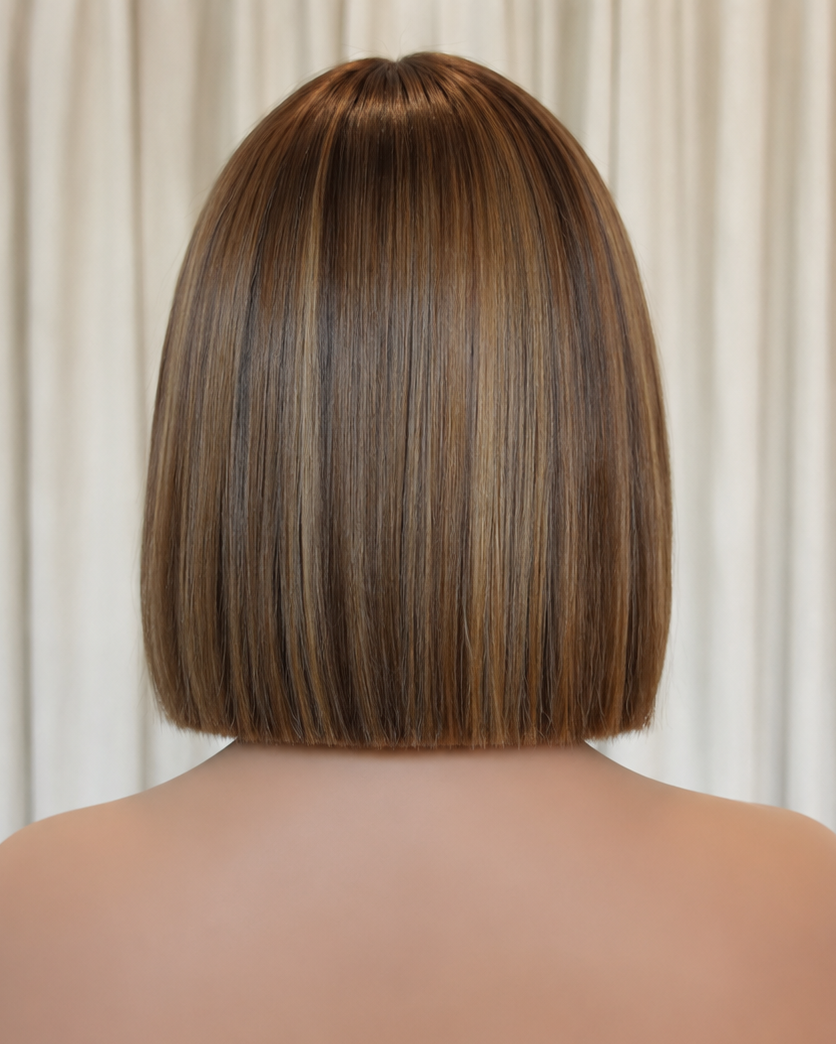 LOUISE 10 INCH bob - Chocolate Brown - Human Hair Wig