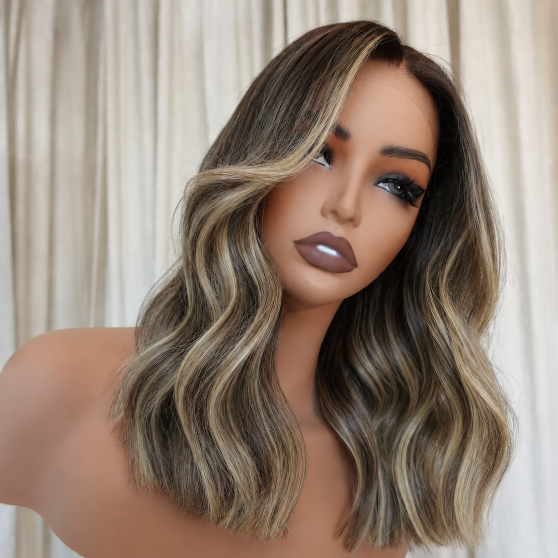 BIA ombre brown human hair lace front wig | Milk & Honey Wigs