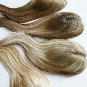 14'' Remy Human Hair Toppers 3 x 5 Silk Base