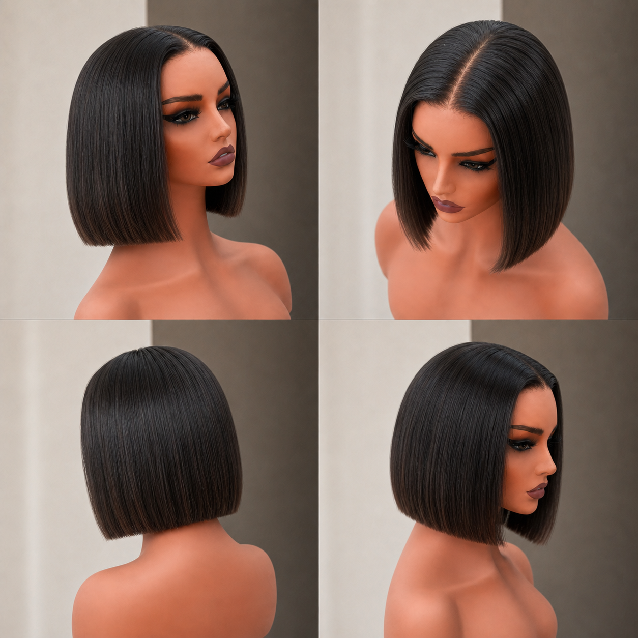 KYLE 10 INCH BOB - Darkest Brown - Human Hair Wig