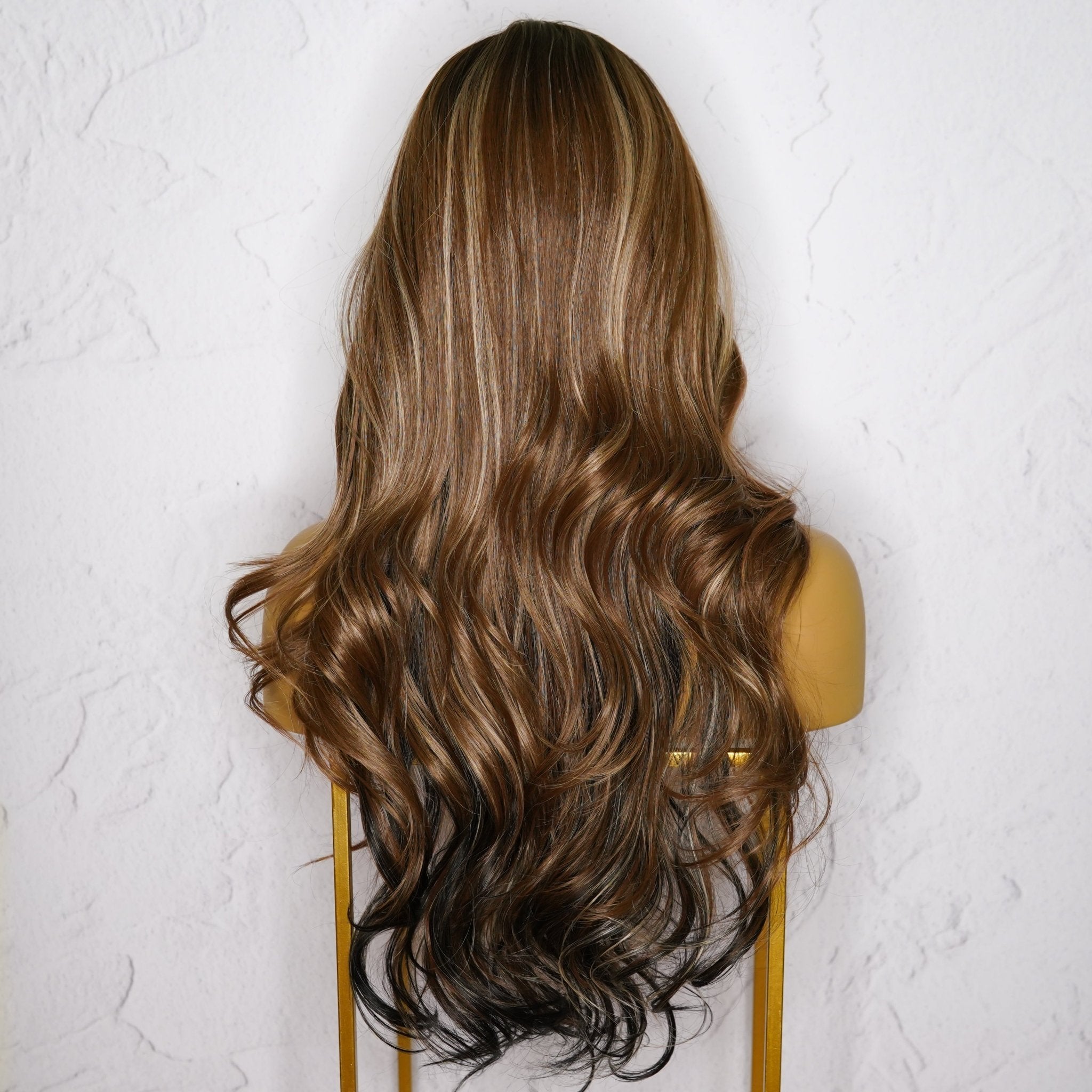 AGNES - Ombre Brown - Lace Front Wig | Brown, 24 Inch, T-Part Lace Front, Synthetic Hair | Milk & Honey Wigs