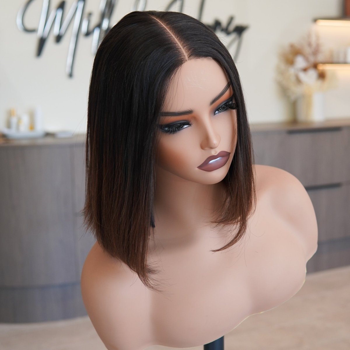 AMY - Brown Ombre - Human Hair Wig - Milk & Honey Wigs