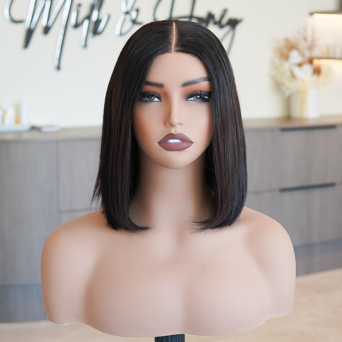 AMY - Darkest Brown - Human Hair Wig - Milk & Honey Wigs