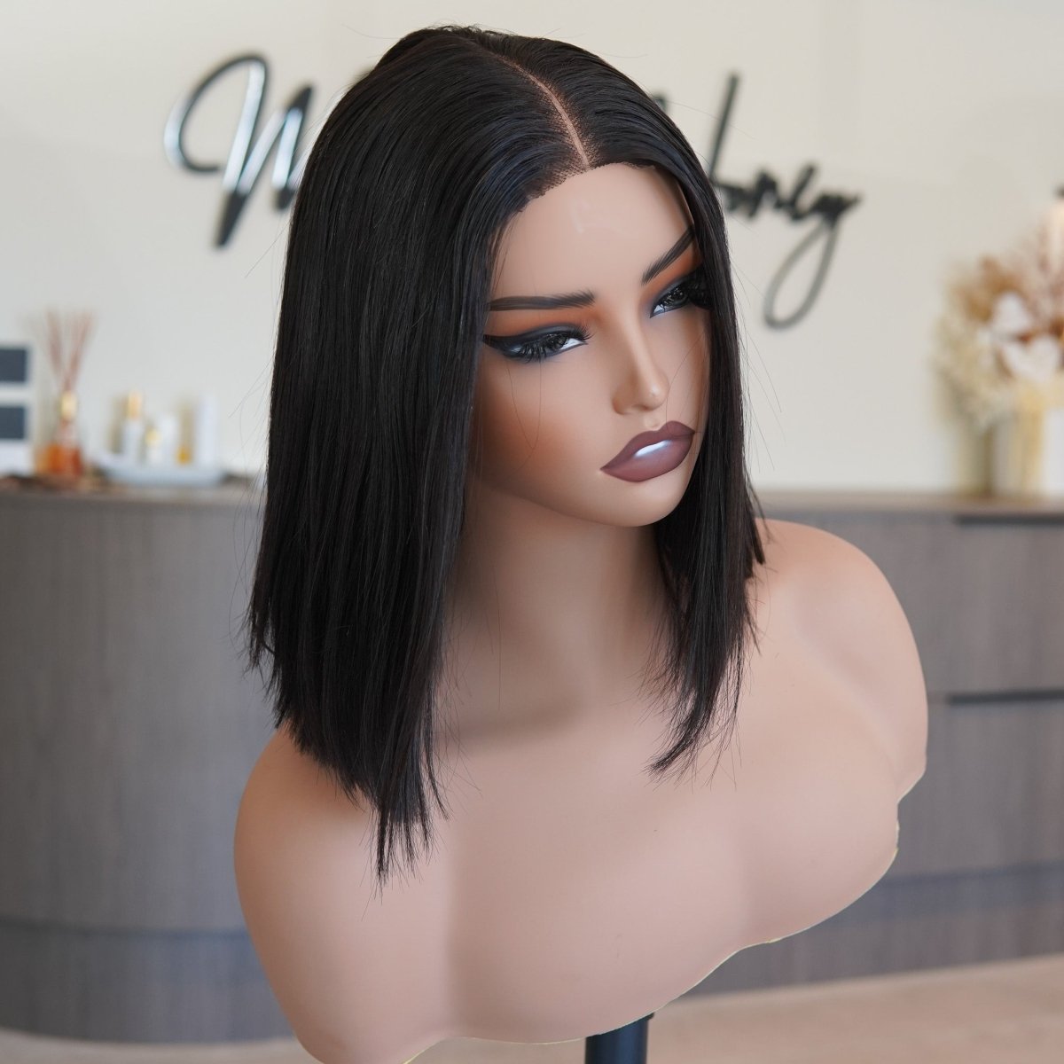 AMY - Natural Black - Human Hair Wig - Milk & Honey Wigs