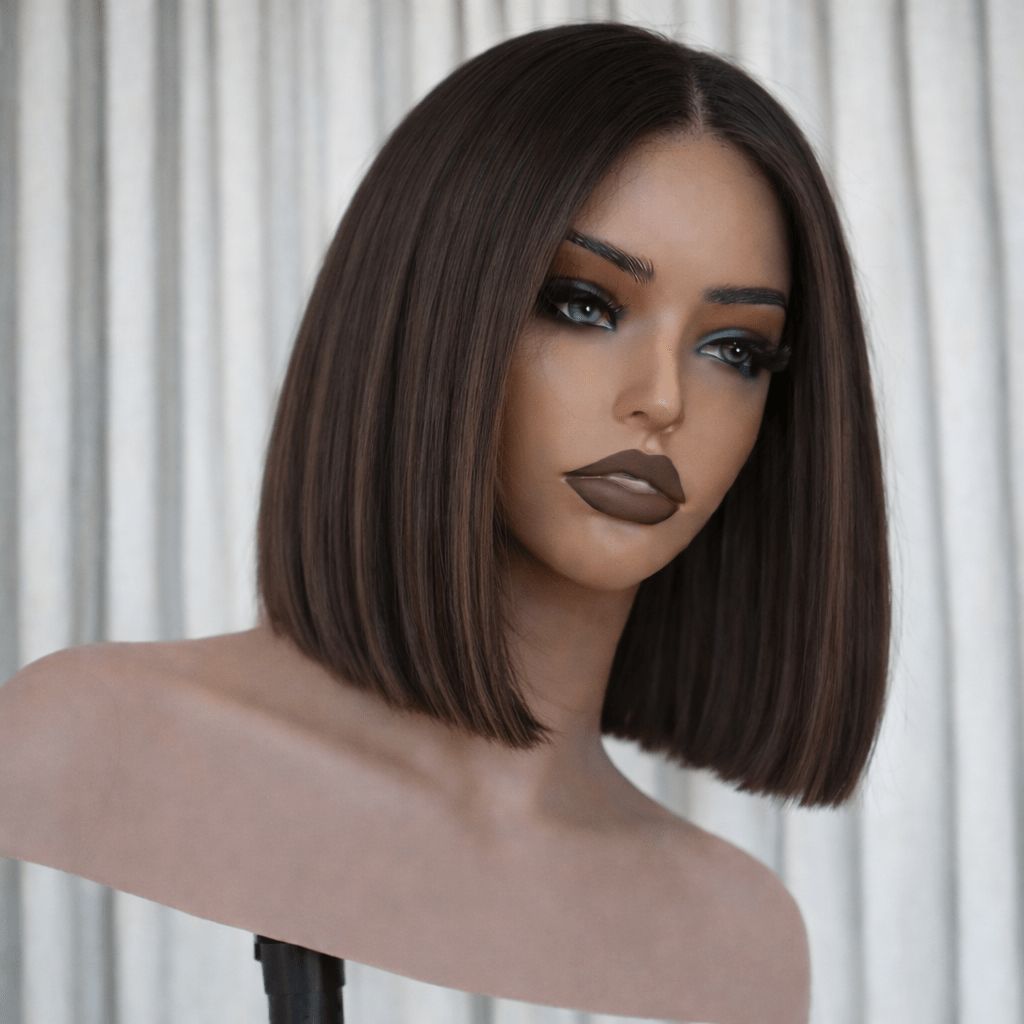 ANEESHA BOB - Ombre Brown - Human Hair Wig | Brown, 12 Inch & Shorter, 13x6 Lace Front, Human Hair | Milk & Honey Wigs