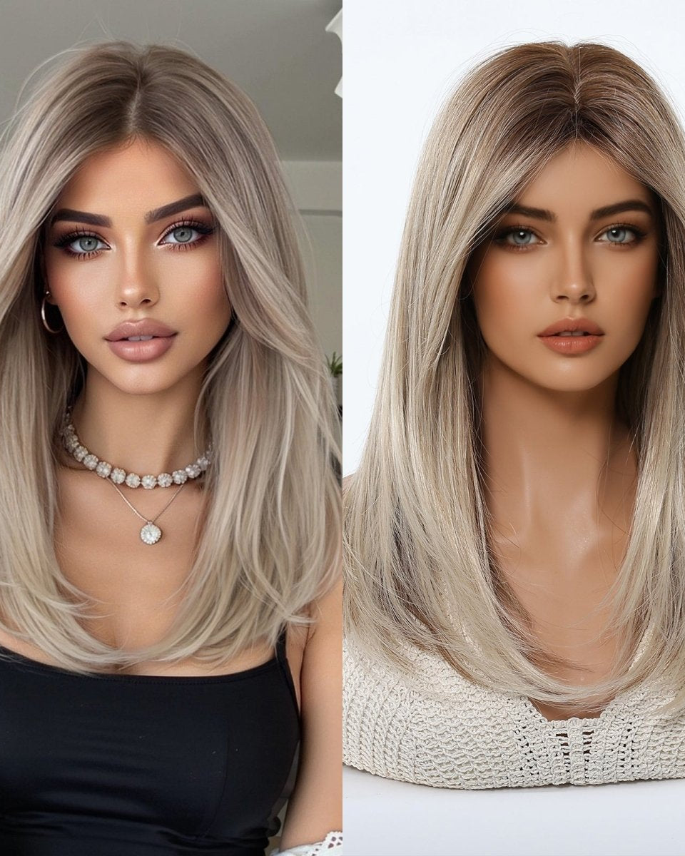 Ash Blonde Balayage with Layers Wig - MARKETPLACE - Milk & Honey Wigs