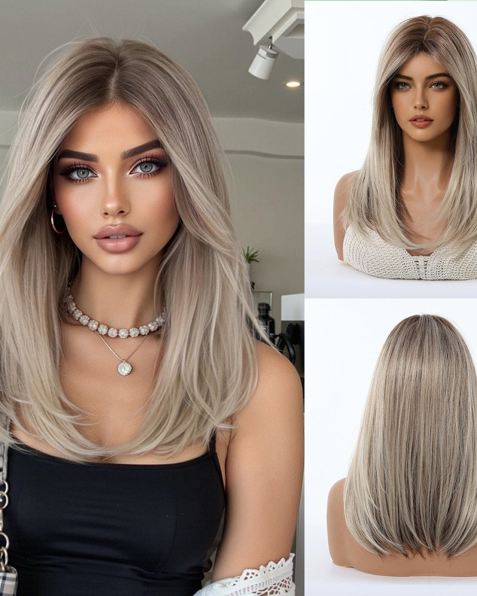 Ash Blonde Balayage with Layers Wig - MARKETPLACE - Milk & Honey Wigs