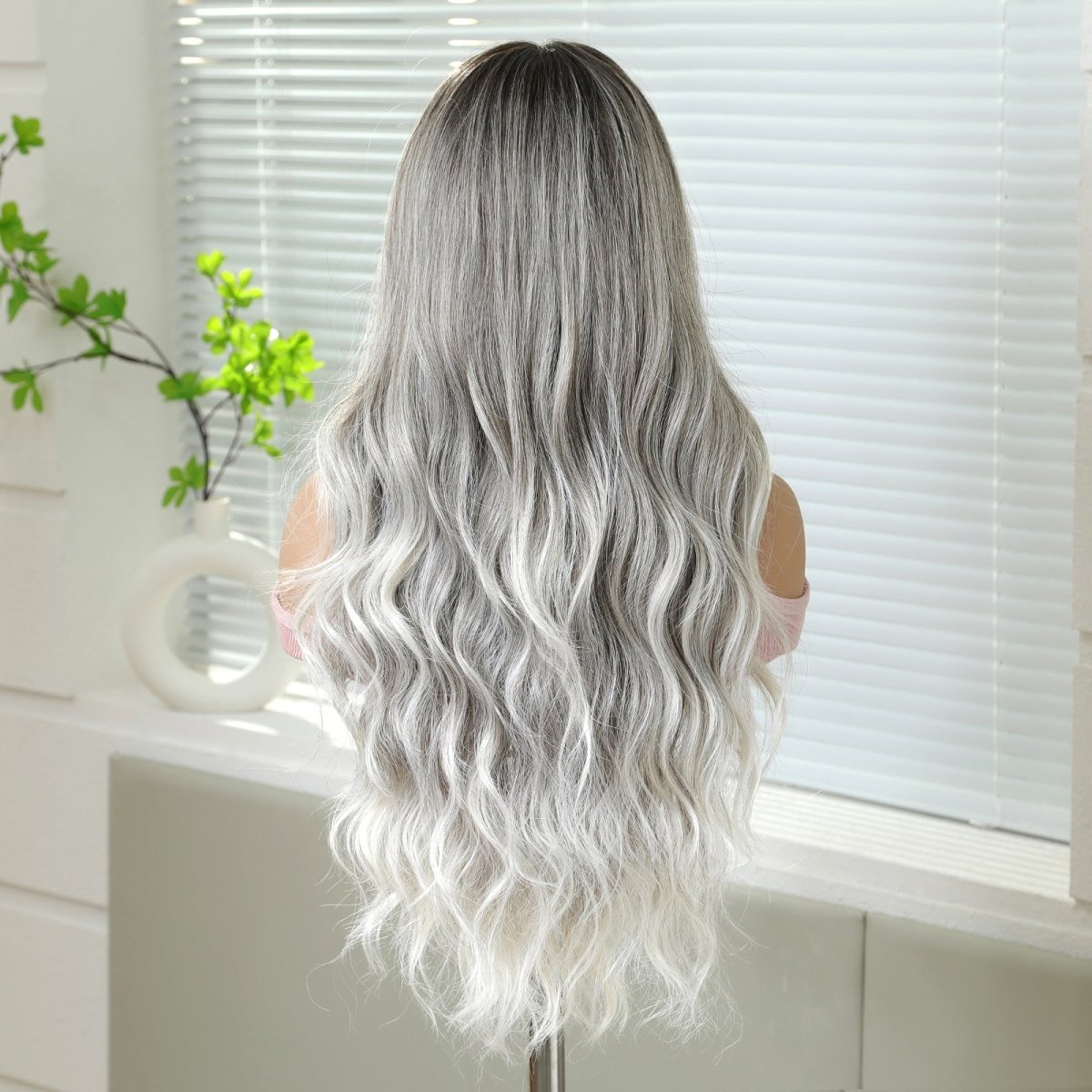 Ash Blonde Ombre Wavy 13x6 Lace Front Wig - MARKETPLACE - Milk & Honey Wigs