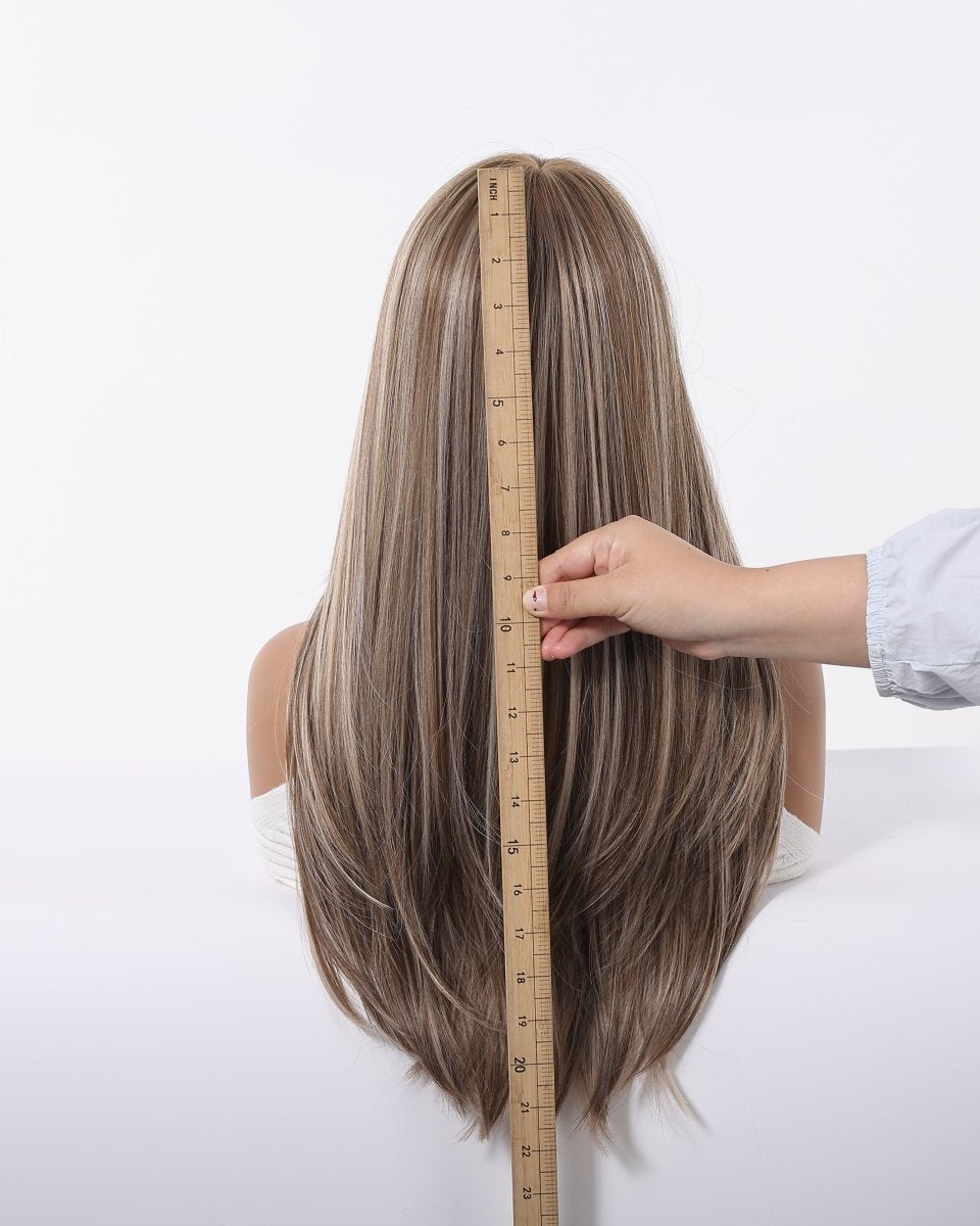 Ash Brown Straight Wig with Full Fringe - MARKETPLACE - Milk & Honey Wigs
