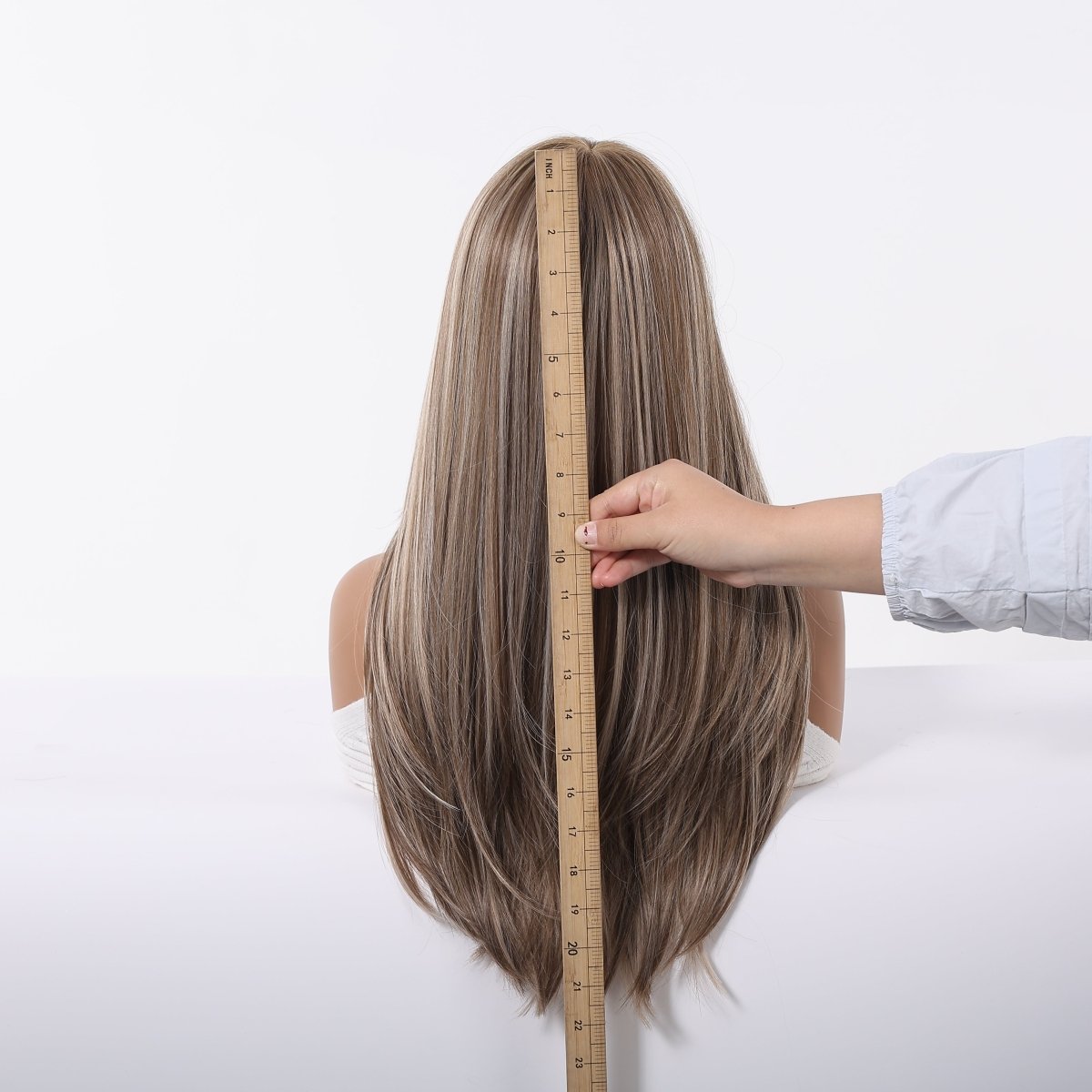 Ash Brown Straight Wig with Full Fringe - MARKETPLACE - Milk & Honey Wigs