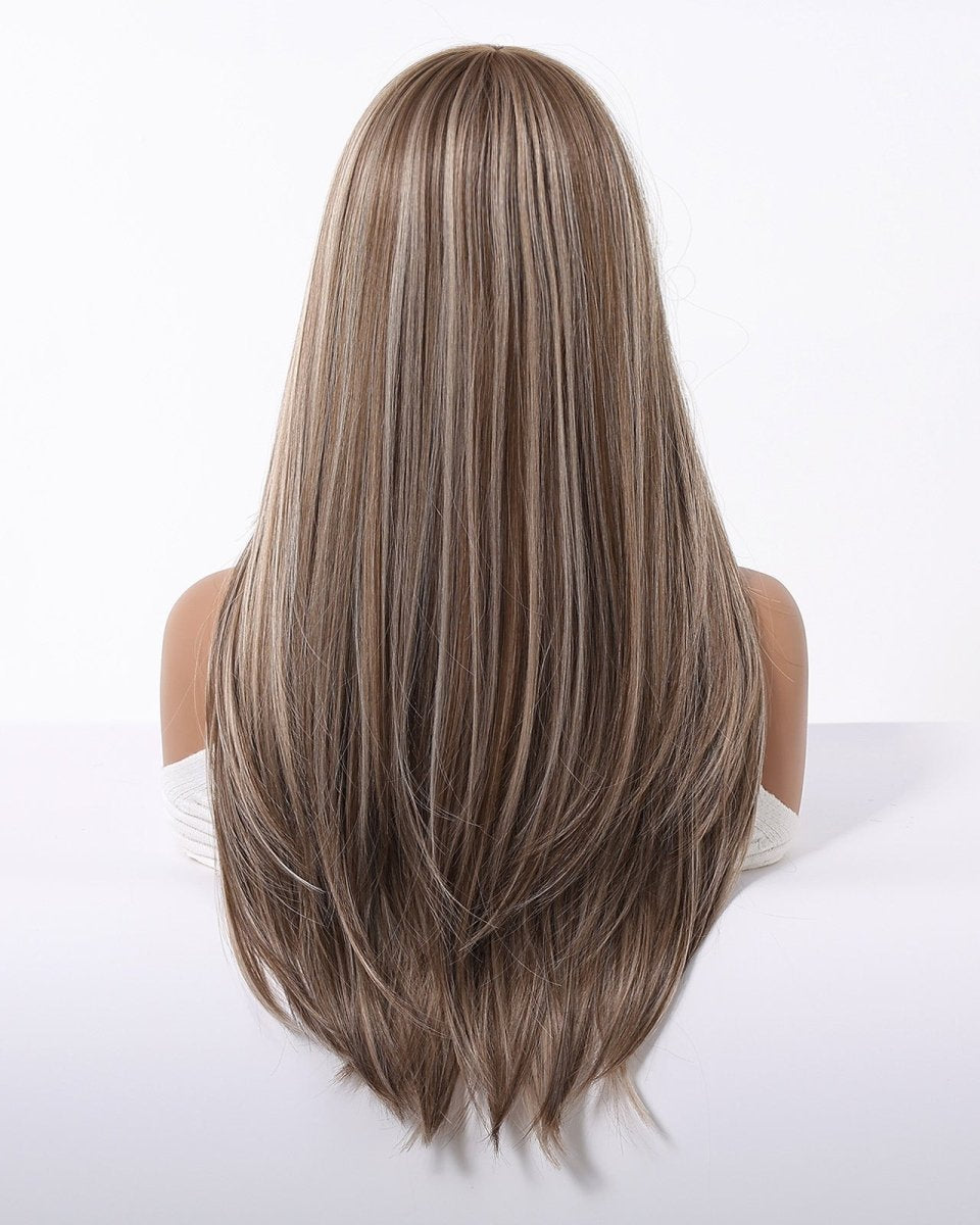 Ash Brown Straight Wig with Full Fringe - MARKETPLACE - Milk & Honey Wigs
