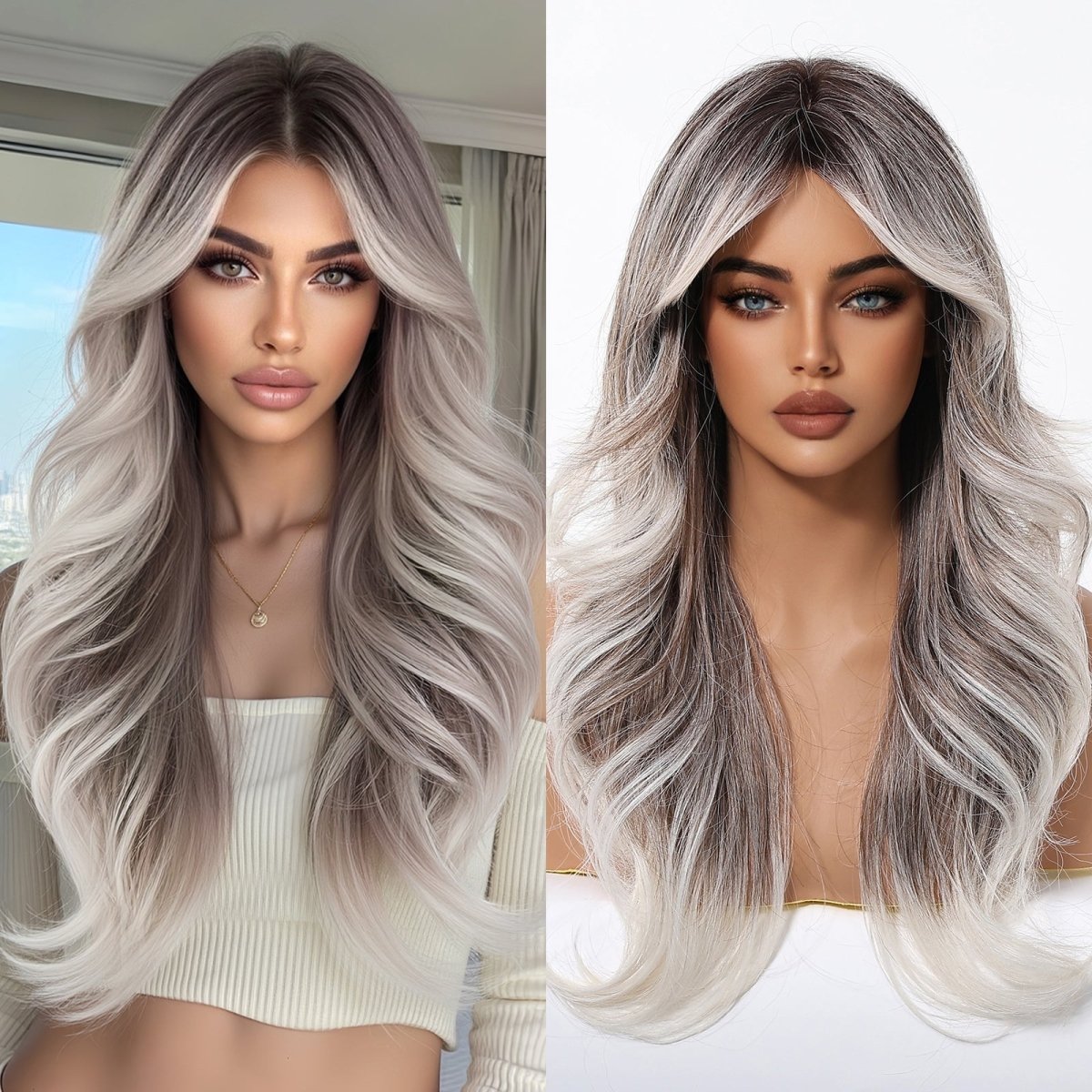 Ash Brown to Platinum Blonde Wig - MARKETPLACE - Milk & Honey Wigs