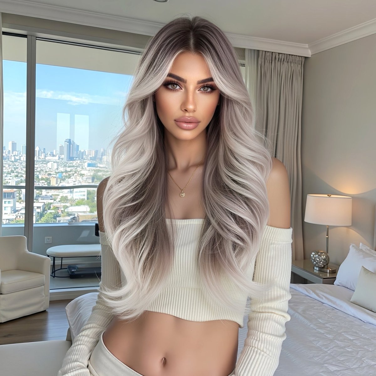 Ash Brown to Platinum Blonde Wig - MARKETPLACE - Milk & Honey Wigs
