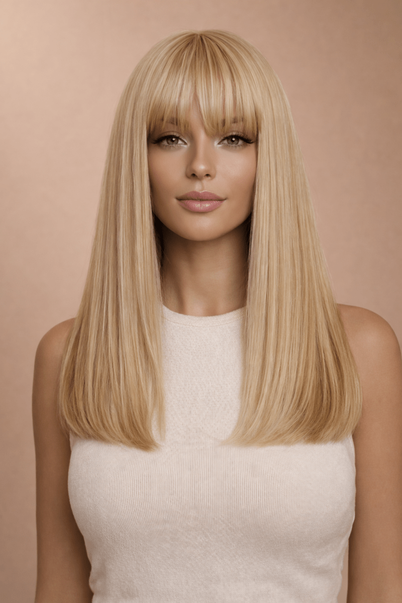 ASHLEY Blonde 18" Fringe Wig - Milk & Honey Wigs