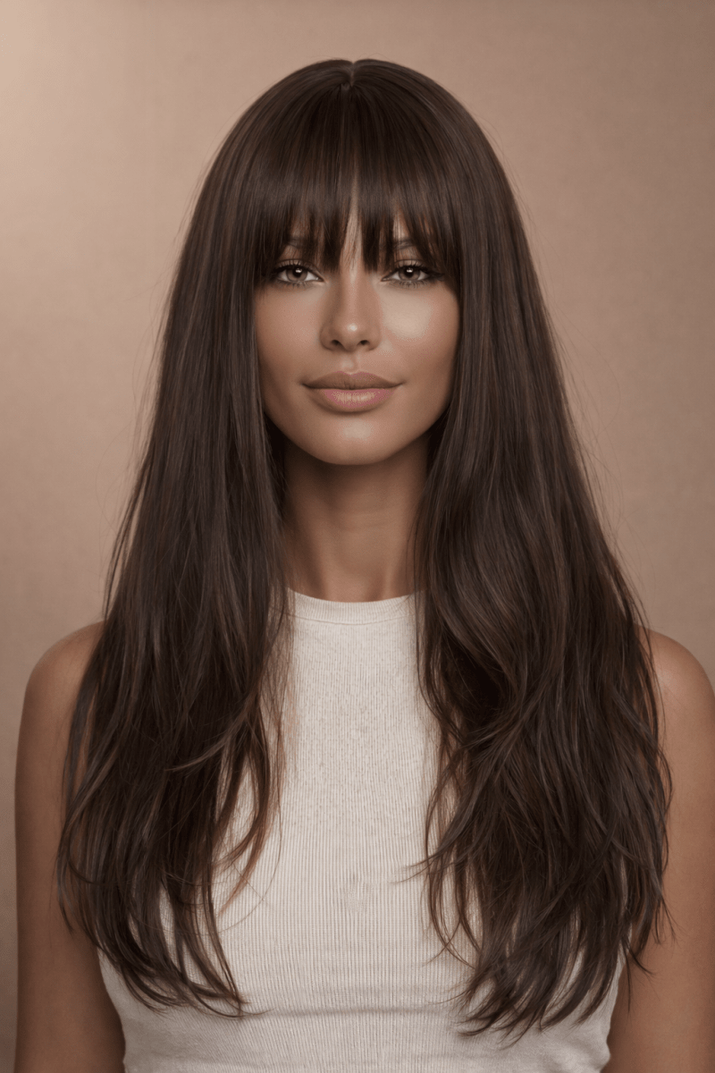 ASHLEY - Dark Brown - Fringe Wig - Milk & Honey Wigs