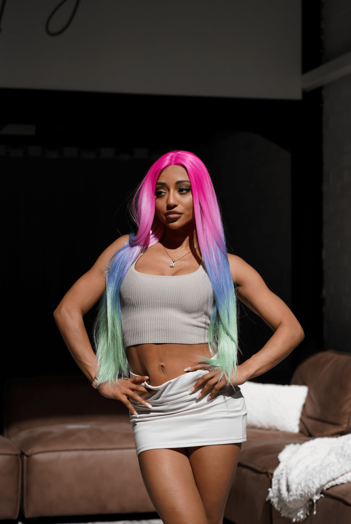 ATLANTIS Rainbow Ombre Lace Front Wig - Milk & Honey Wigs