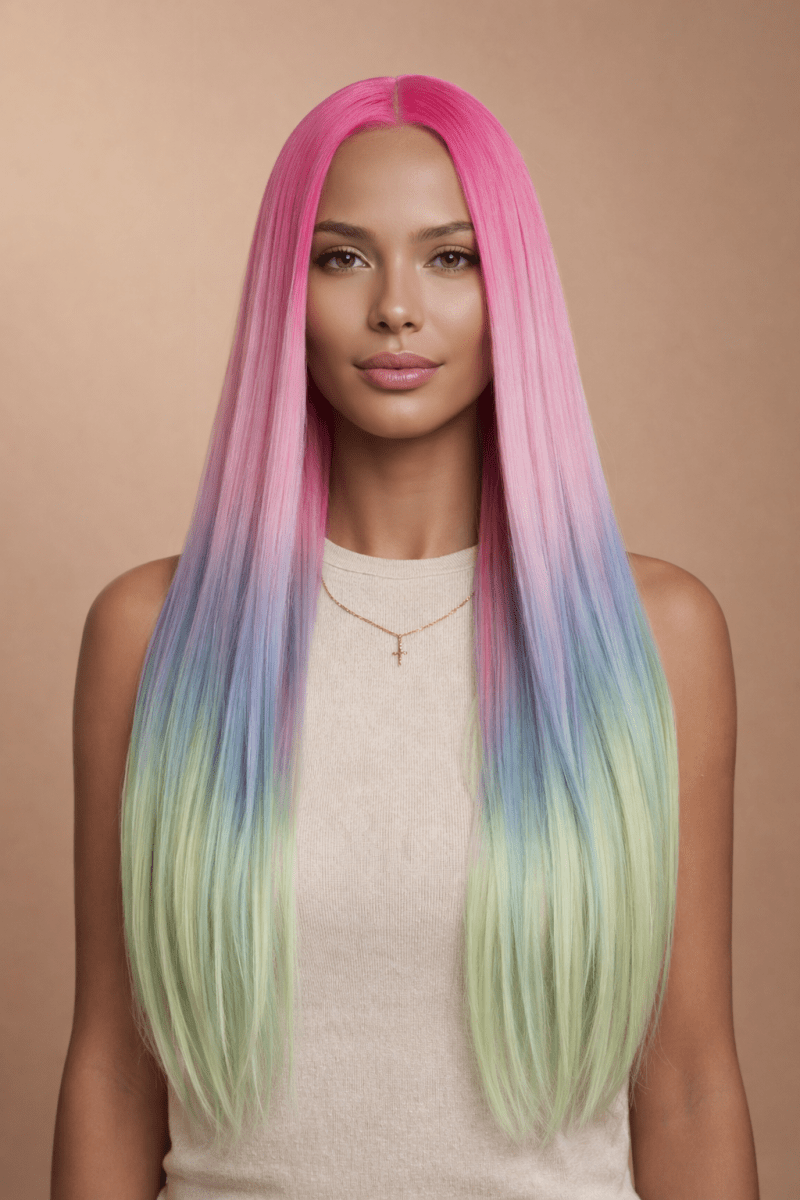 ATLANTIS - Rainbow Ombre - Lace Front Wig - Milk & Honey Wigs