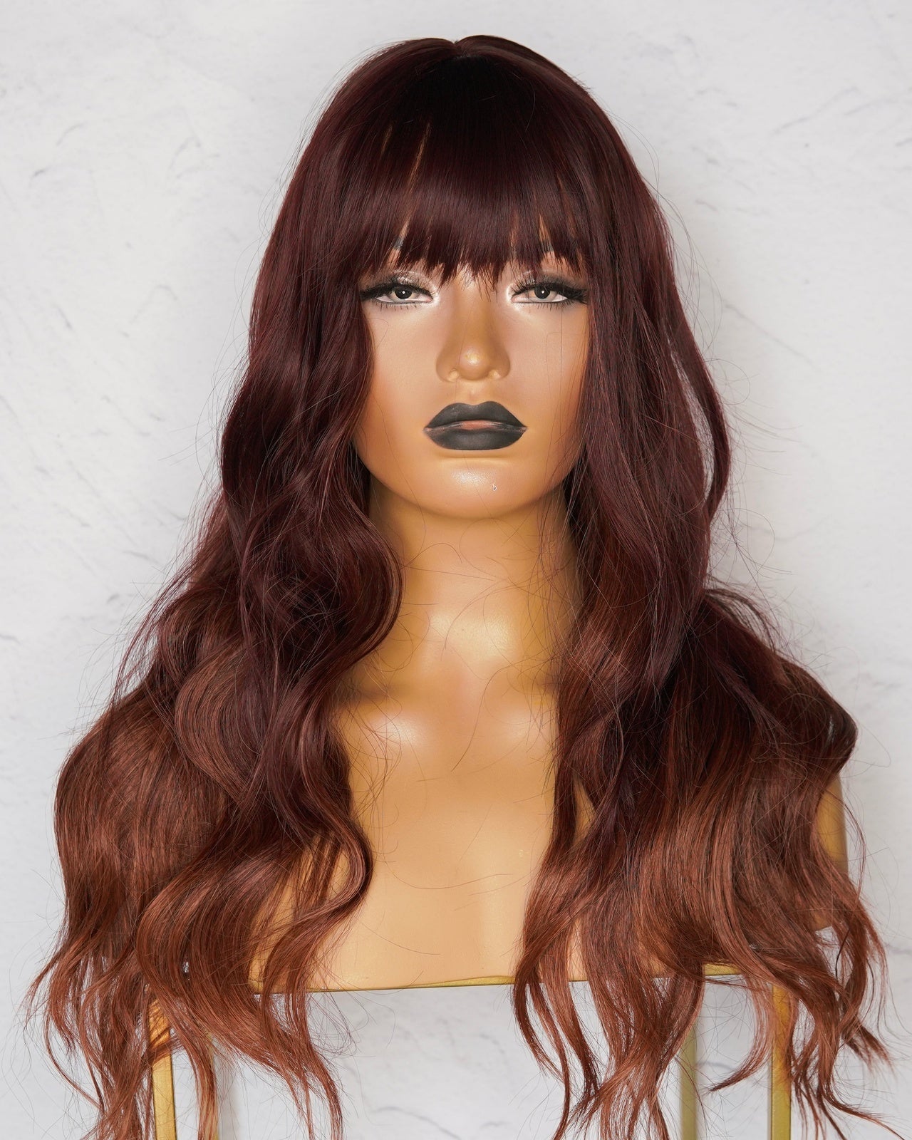 AUTUMN Mahogany Brown Ombre Fringe Wig - Milk & Honey Wigs