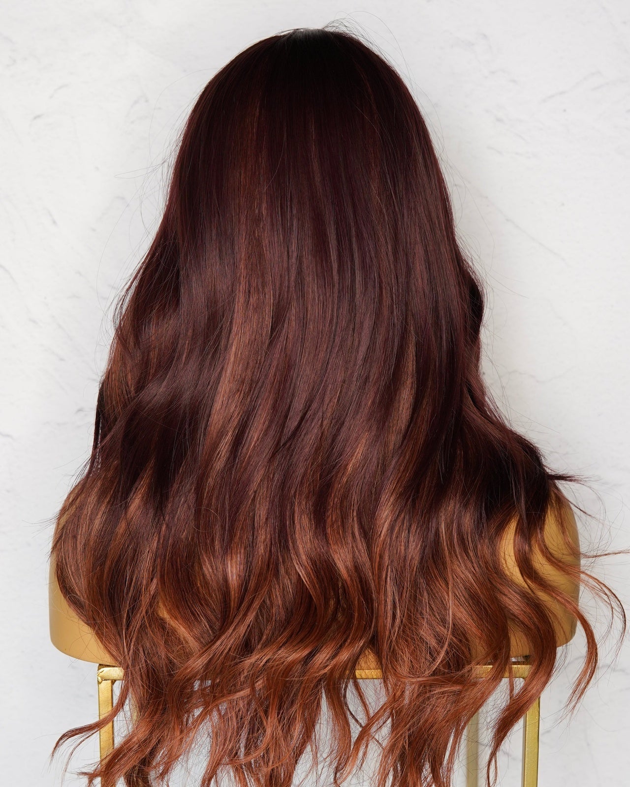 AUTUMN Mahogany Brown Ombre Fringe Wig - Milk & Honey Wigs