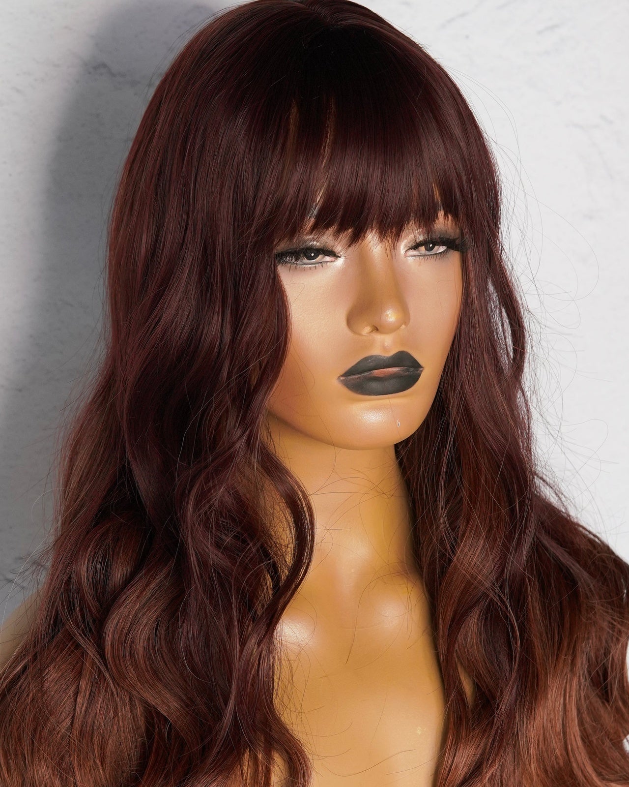 AUTUMN Mahogany Brown Ombre Fringe Wig - Milk & Honey Wigs