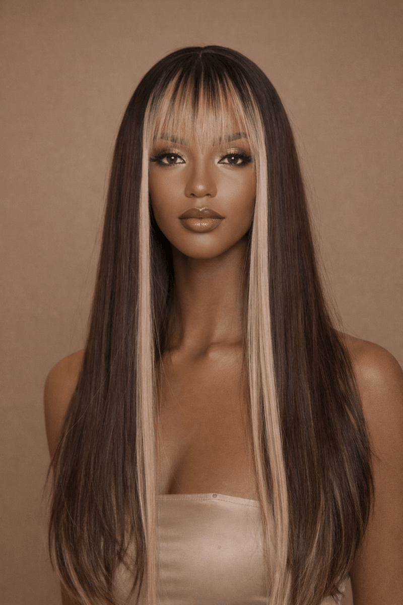 AVERY - Mocha - Fringe Wig - Milk & Honey Wigs
