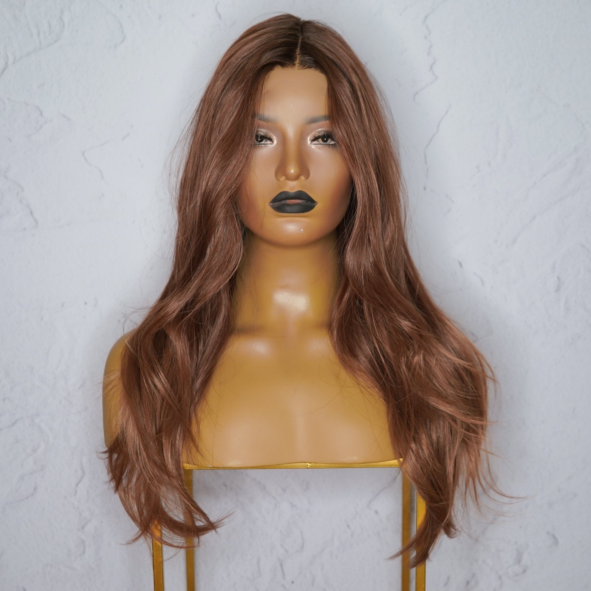 BELAIR - Ombre Brown - Lace Front Wig | Brown, 22 Inch, T-Part Lace Front, Synthetic Hair | Milk & Honey Wigs