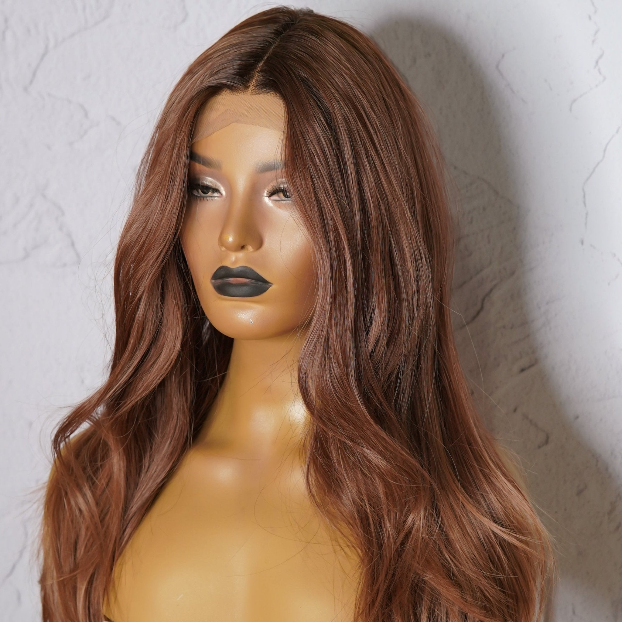 BELAIR - Ombre Brown - Lace Front Wig | Brown, 22 Inch, T-Part Lace Front, Synthetic Hair | Milk & Honey Wigs