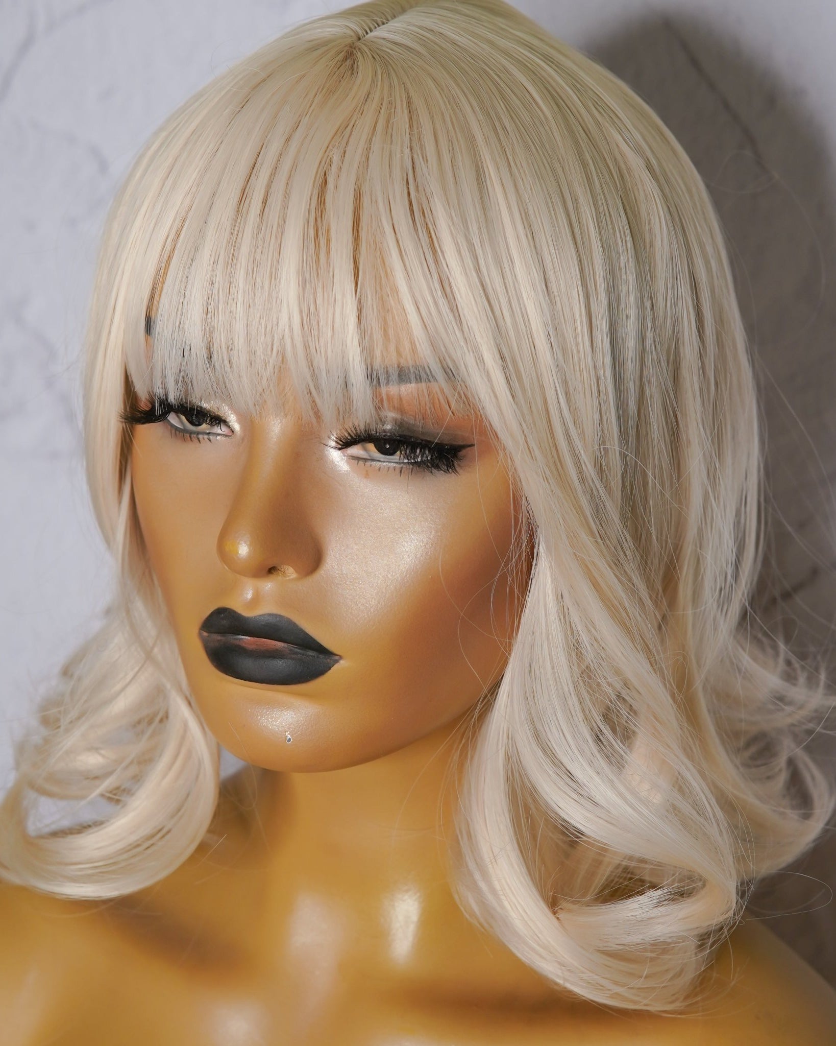 BENNI Platinum Blonde Bob Fringe Wig - Milk & Honey Wigs