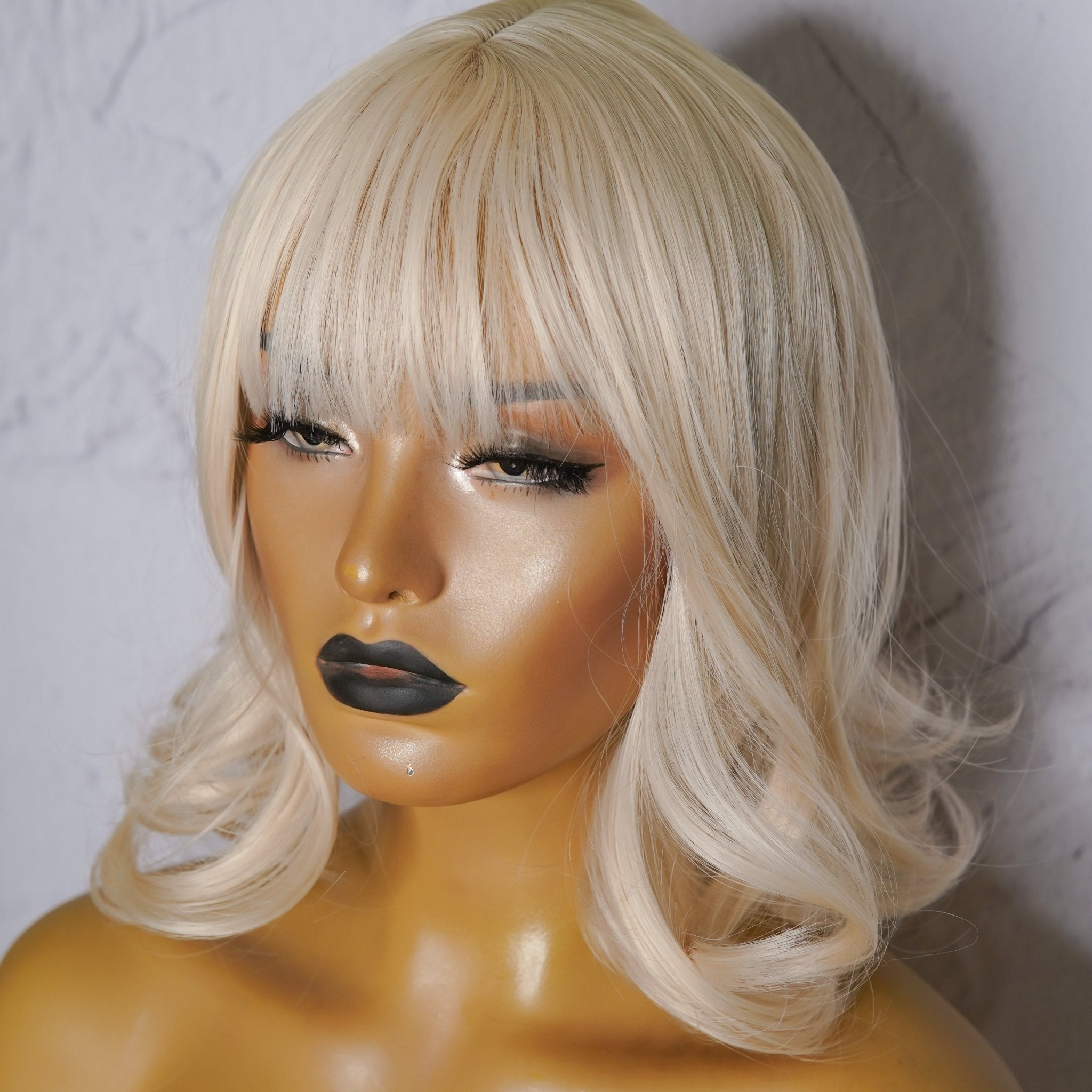 BENNI Platinum Blonde Bob Fringe Wig - Milk & Honey Wigs