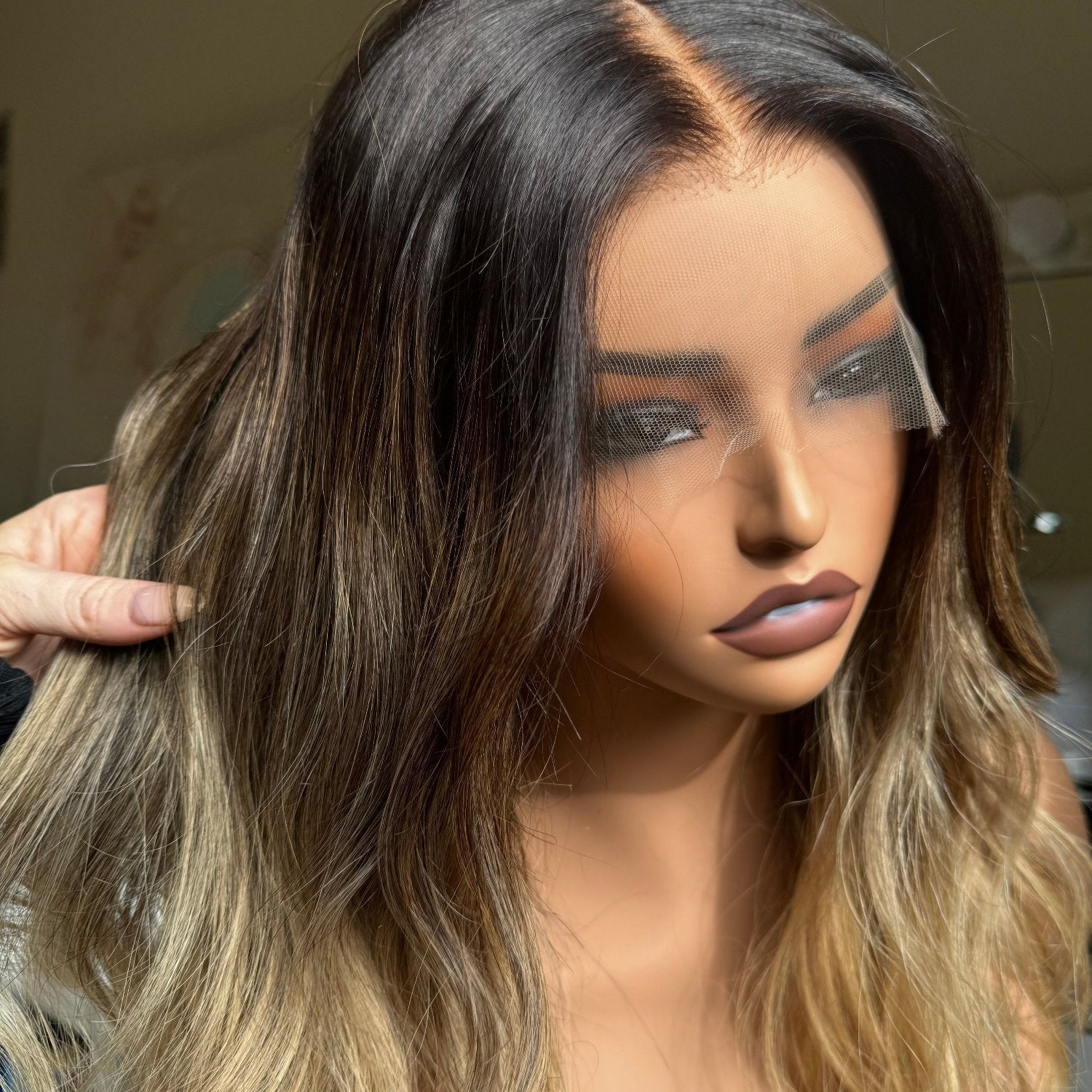 BETH Ombre Brown Human Hair Lace Front Wig ** READY TO SHIP ** - Milk & Honey Wigs