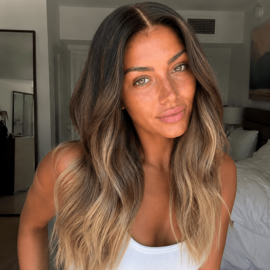BETH ombre brown human hair lace front wig | Milk & Honey Wigs