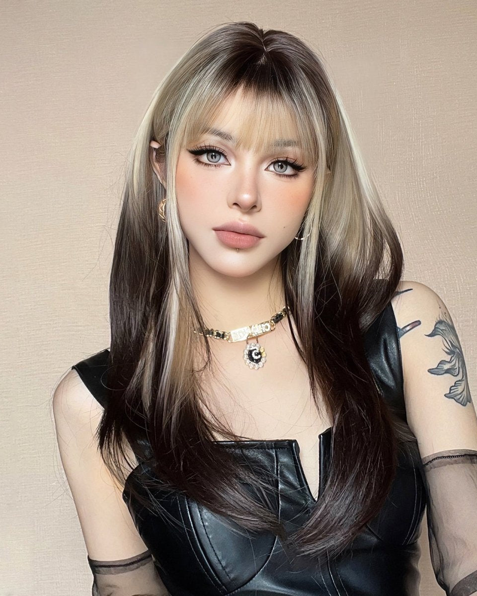 Black and Platinum Blonde Split Wig - MARKETPLACE - Milk & Honey Wigs