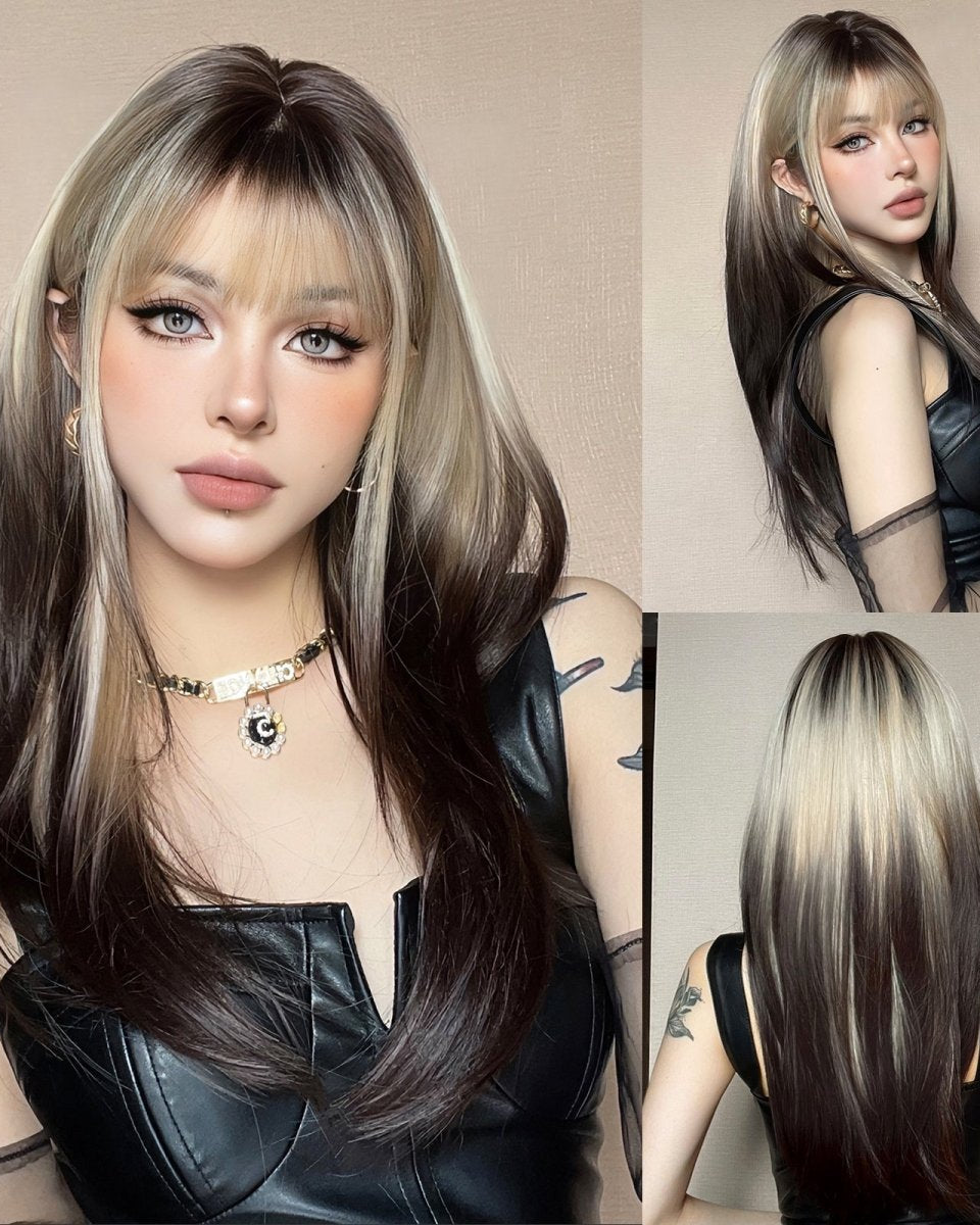 Black and Platinum Blonde Split Wig - MARKETPLACE - Milk & Honey Wigs