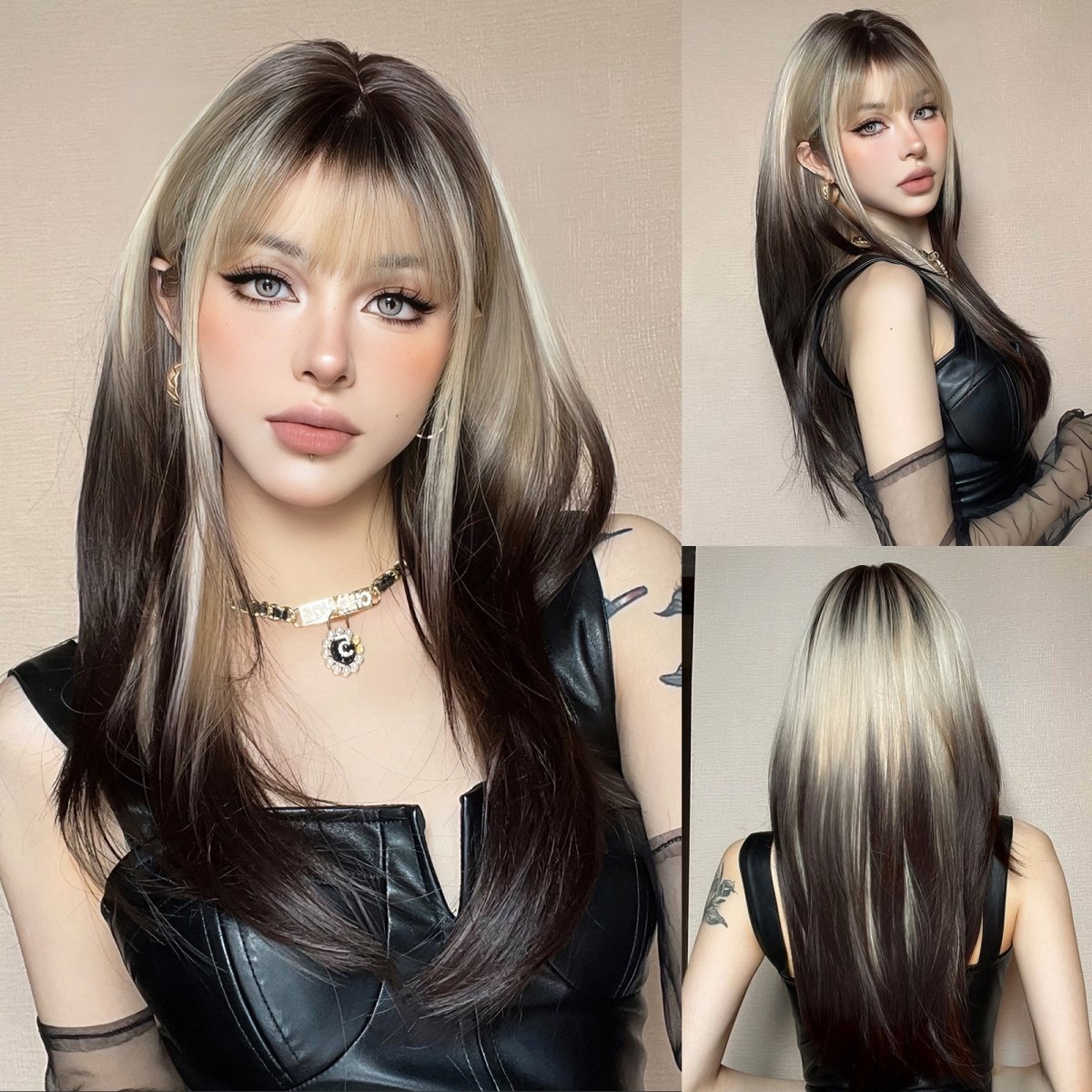 Black and Platinum Blonde Split Wig - MARKETPLACE - Milk & Honey Wigs