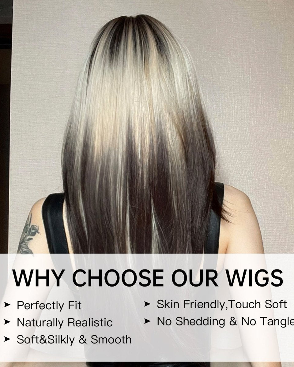 Black and Platinum Blonde Split Wig - MARKETPLACE - Milk & Honey Wigs