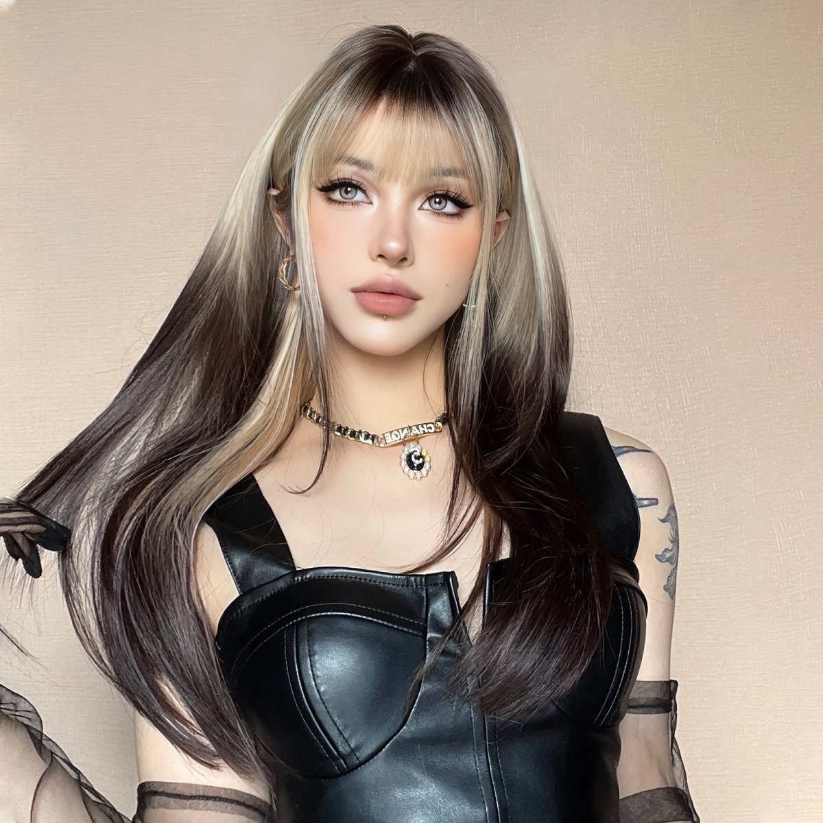 Black and Platinum Blonde Split Wig - MARKETPLACE - Milk & Honey Wigs