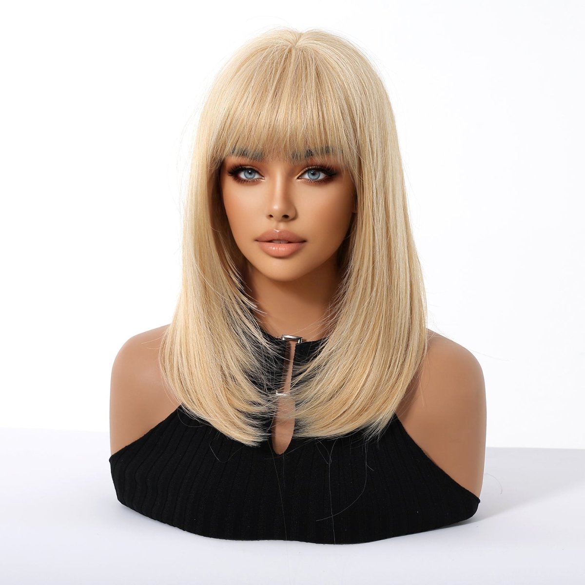Blonde Straight with Full Fringe Wig - MARKETPLACE - Milk & Honey Wigs