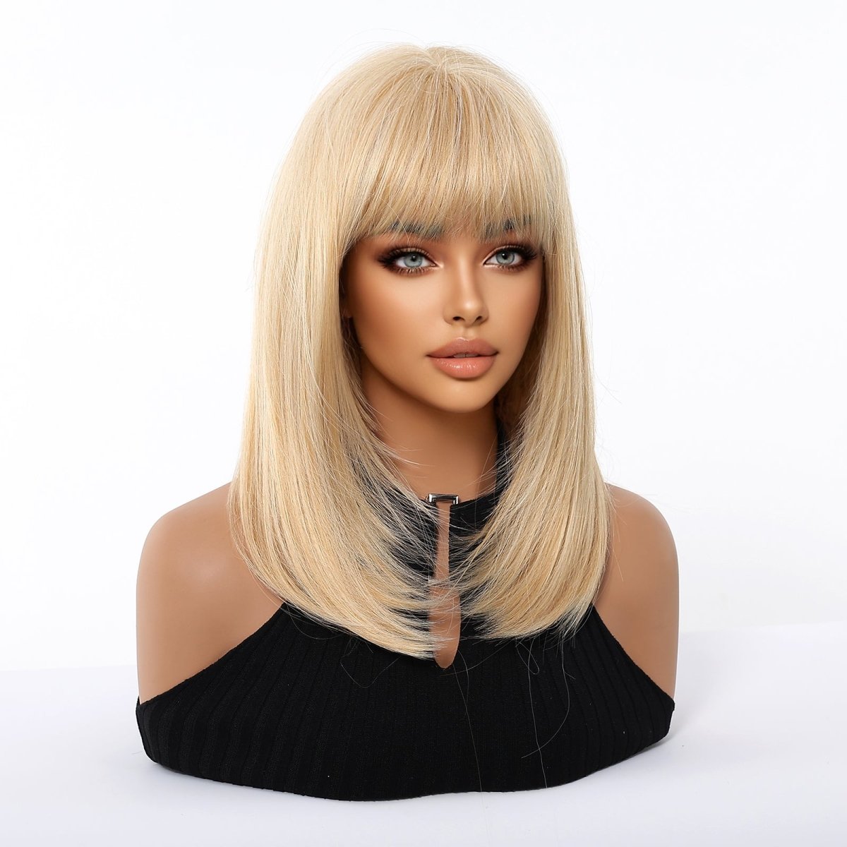 Blonde Straight with Full Fringe Wig - MARKETPLACE - Milk & Honey Wigs