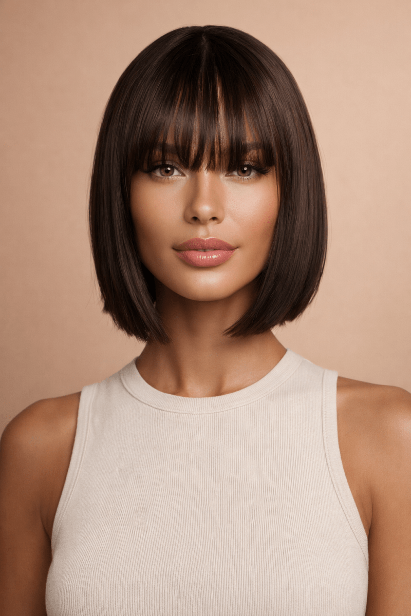 BLUNT - Dark Brown - Fringe Wig - Milk & Honey Wigs