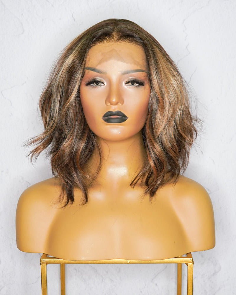 BOBBY Ombre Brown Lace Front Wig - Milk & Honey Wigs