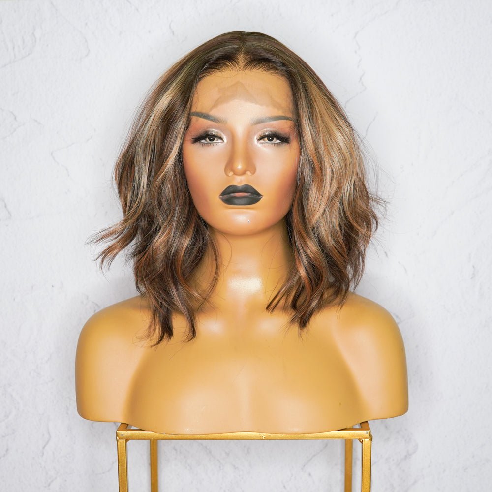 BOBBY Ombre Brown Lace Front Wig - Milk & Honey Wigs