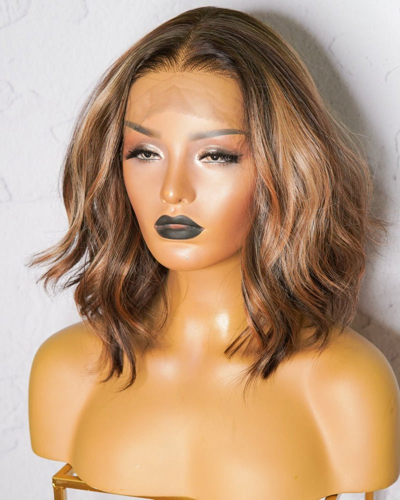 BOBBY Ombre Brown Lace Front Wig - Milk & Honey Wigs
