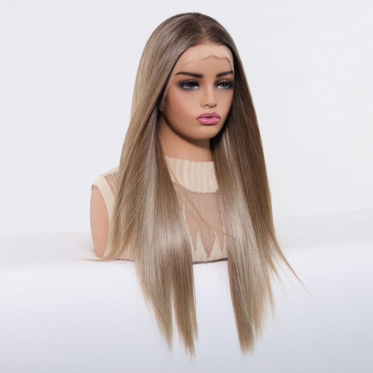 Brown Root Straight 13x6 Lace Front Wig - MARKETPLACE - Milk & Honey Wigs