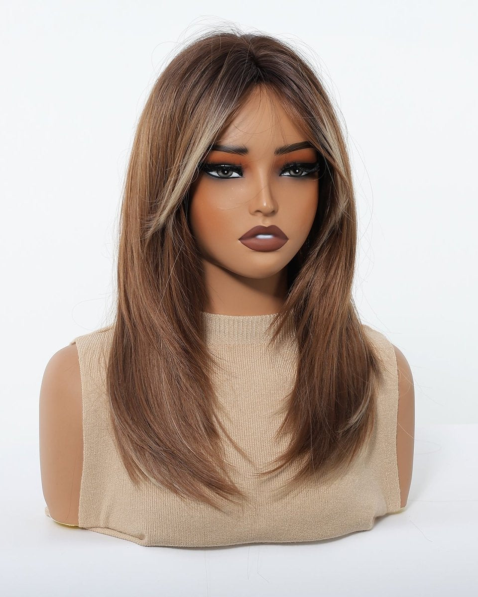 Caramel Brown with Ash Blonde Highlight Wig - MARKETPLACE - Milk & Honey Wigs