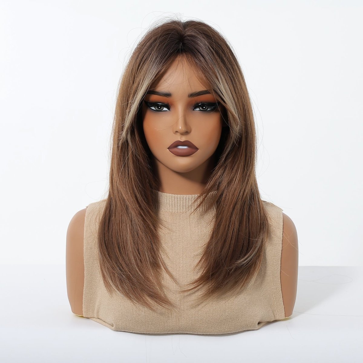 Caramel Brown with Ash Blonde Highlight Wig - MARKETPLACE - Milk & Honey Wigs