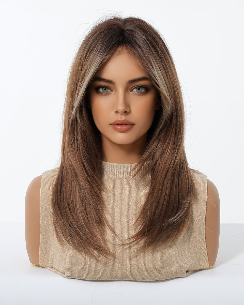 Caramel Brown with Ash Blonde Highlight Wig - MARKETPLACE - Milk & Honey Wigs
