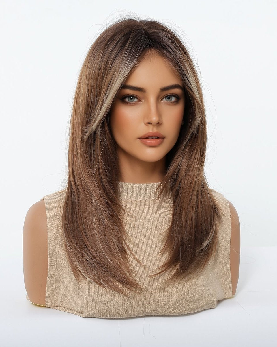 Caramel Brown with Ash Blonde Highlight Wig - MARKETPLACE - Milk & Honey Wigs