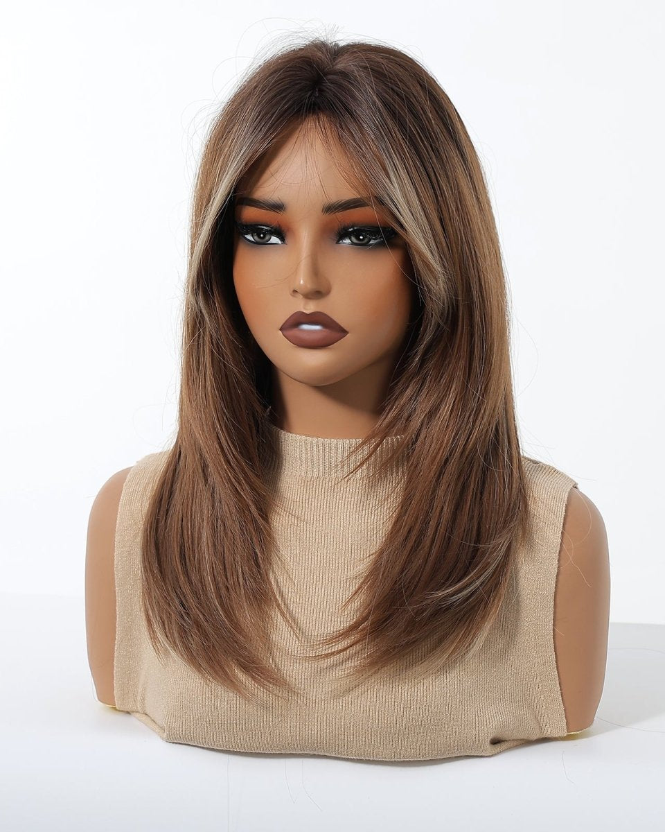 Caramel Brown with Ash Blonde Highlight Wig - MARKETPLACE - Milk & Honey Wigs