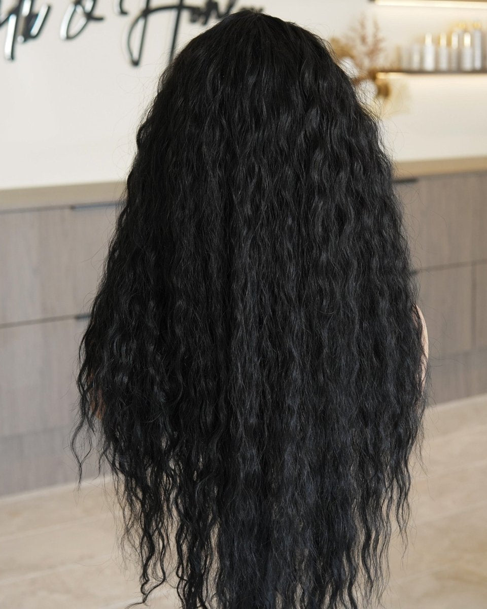 CARLY Natural Black Curl Lace Front Wig - Milk & Honey Wigs
