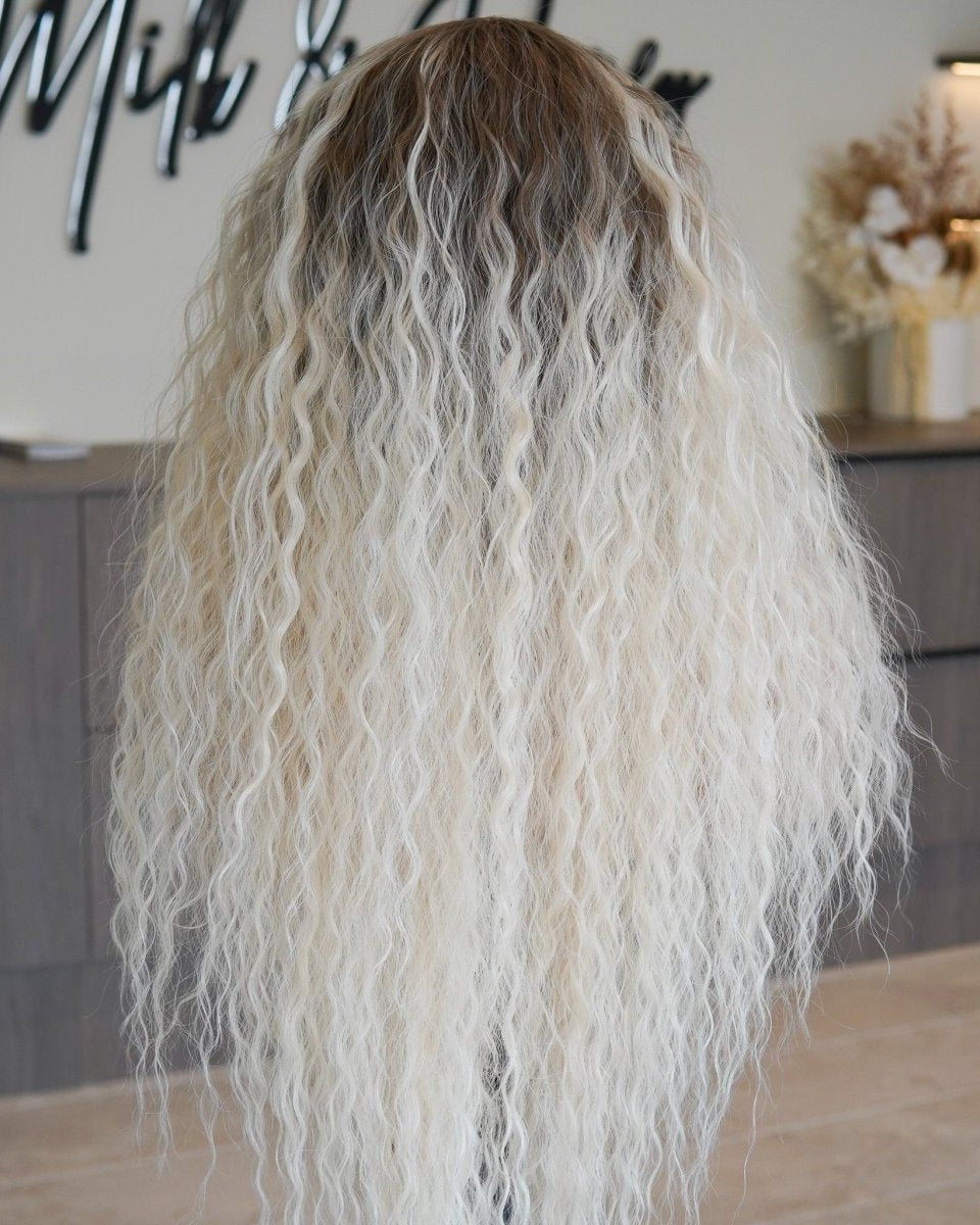 CARLY Ombre Blonde Curl Lace Front Wig - Milk & Honey Wigs